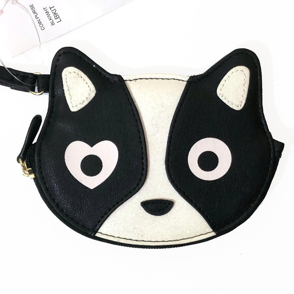 Betsey Johnson Black & White Dog Wristlet
